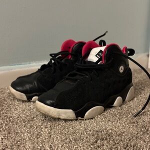 Jordan Kids Black and Pink Sneakers